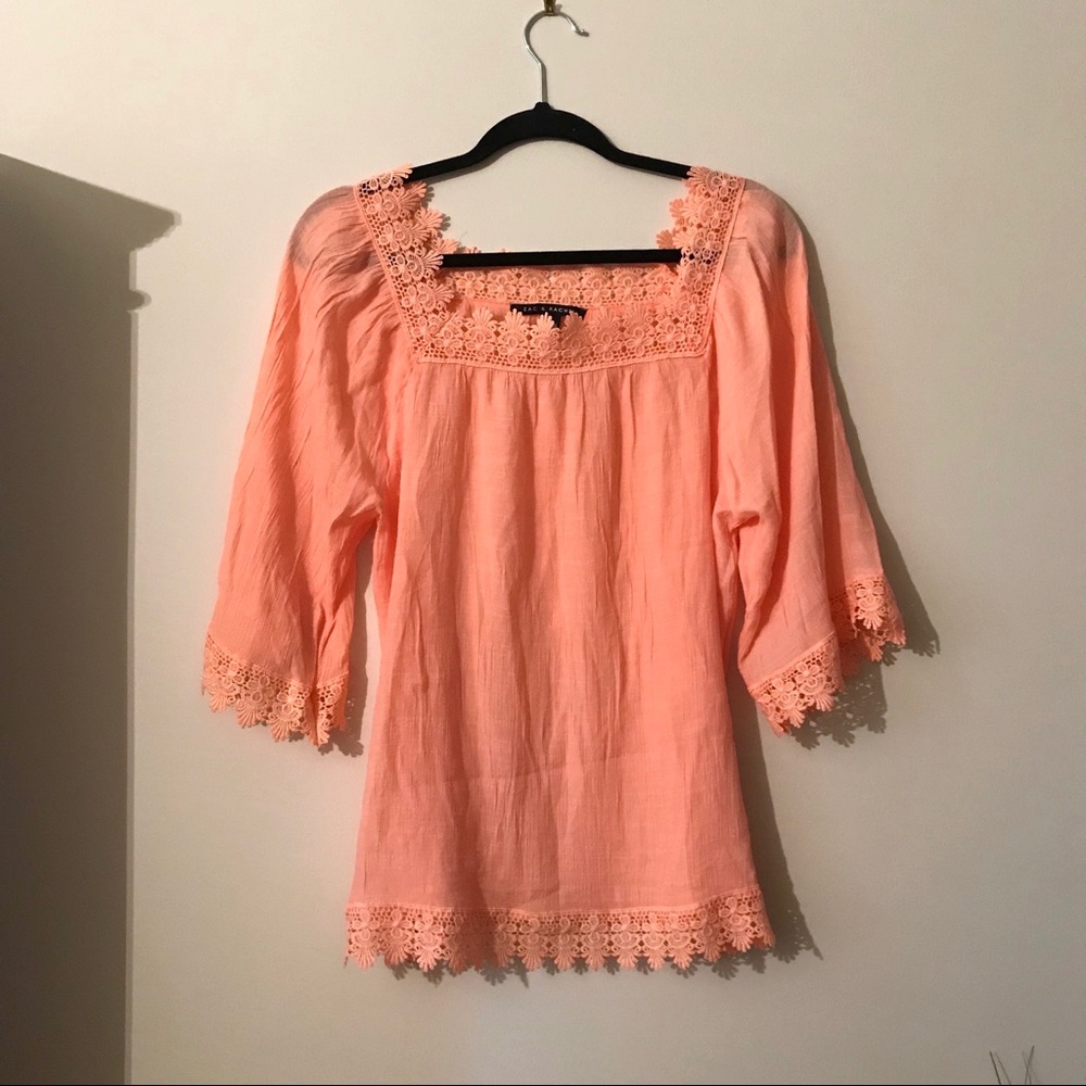 Zac & Rachel coral top - Sz M
